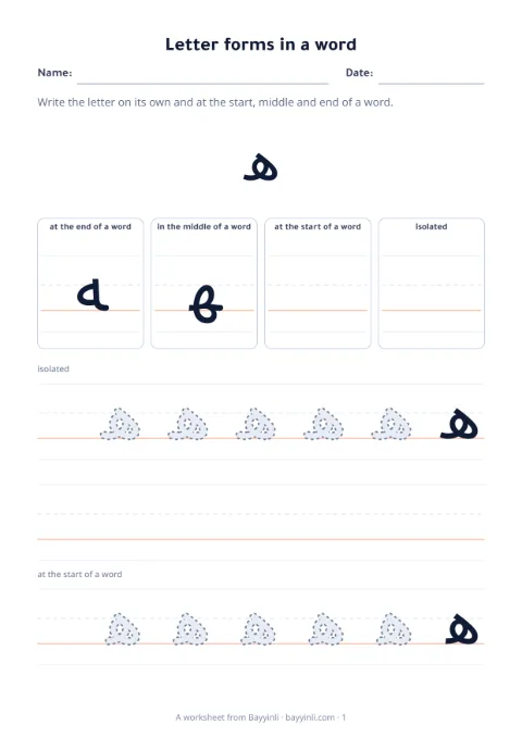 Sheet 3: Letter forms