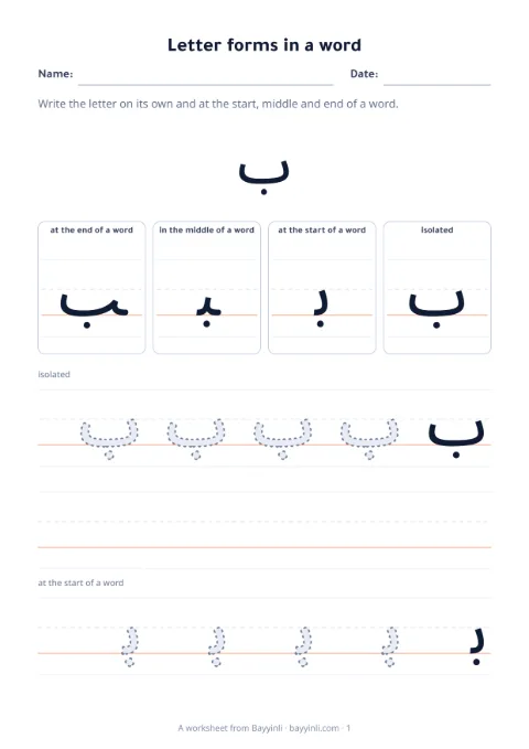 Sheet 4: Letter forms