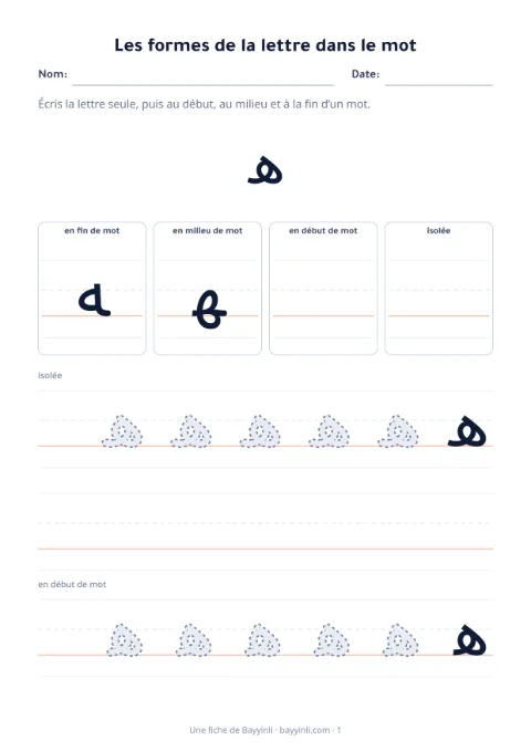 Fiche 3: Formes d’une lettre