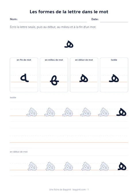 Fiche 6: Formes d’une lettre